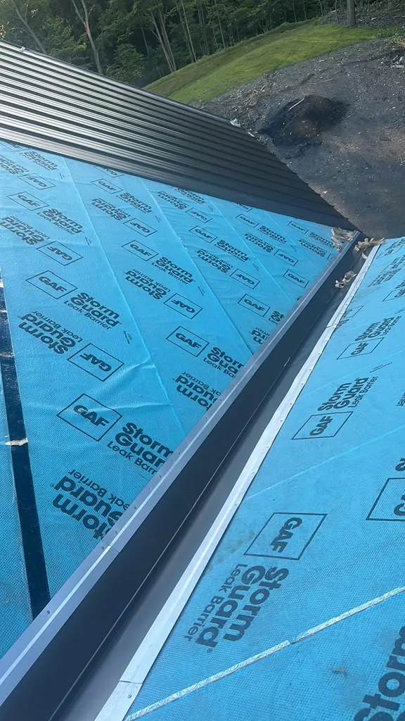 Metal roof — ice & water shield at the ridge