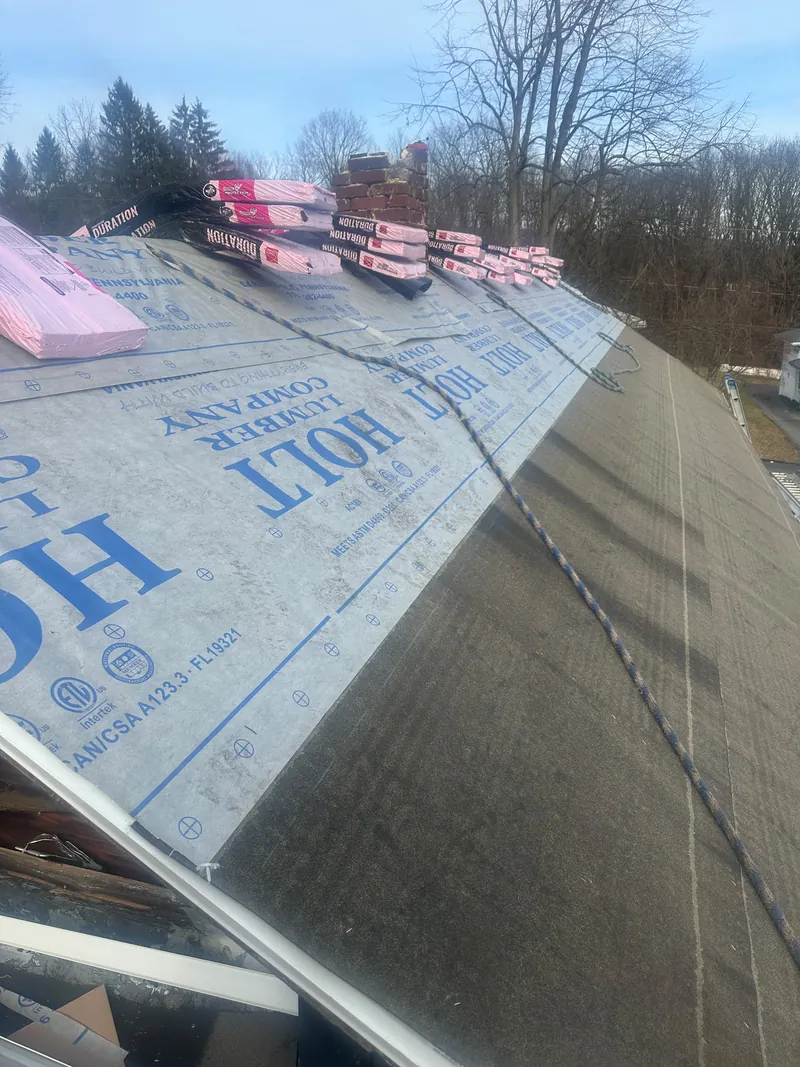 Roof dried-in and ready for shingles
