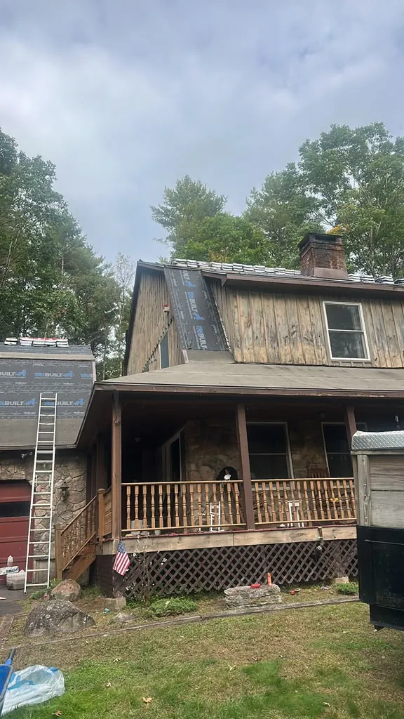 Rustic home with porch — exterior work